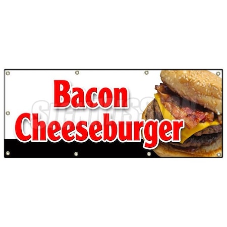 Signmission BACON CHEESEBURGER BANNER SIGN lunch dinner special food value fries B-96 Bacon Cheeseburger